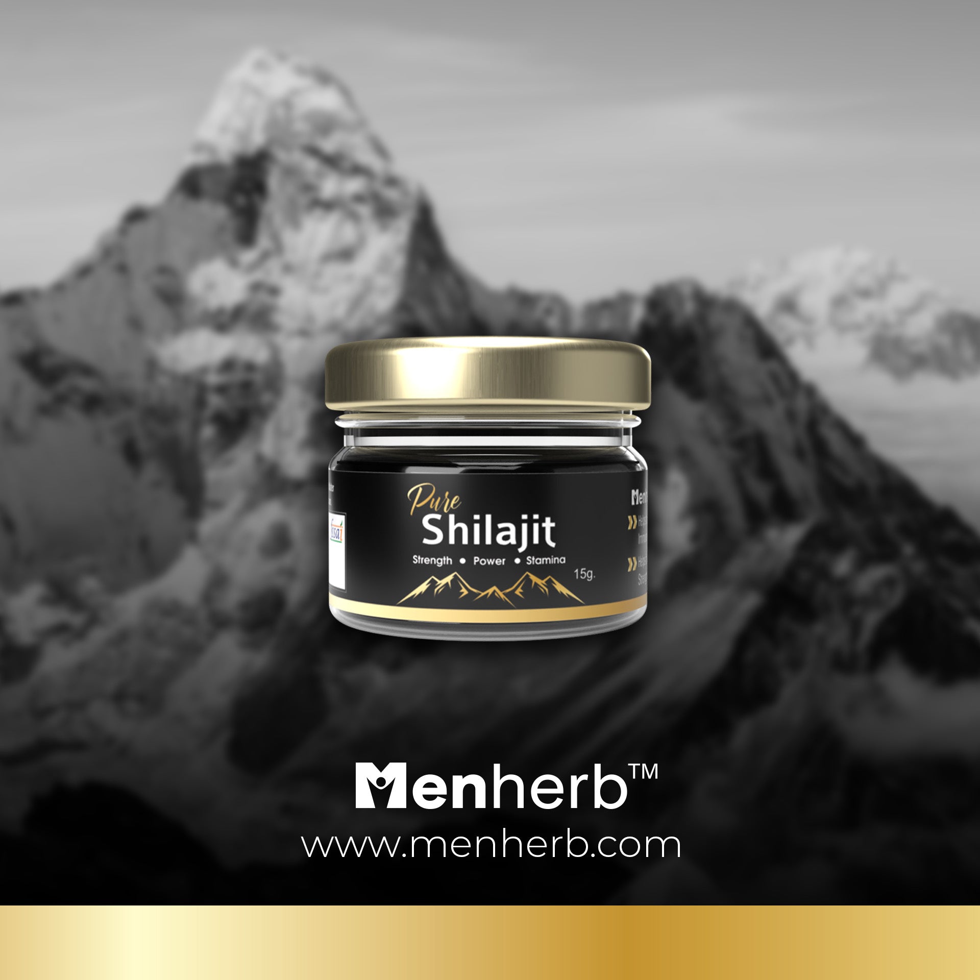 Menherb Pure Shilajit 15gm To Boost Strength, Power & Stamina 100% Natural